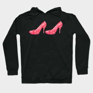 Red high heel women shoes. watercolor Hoodie